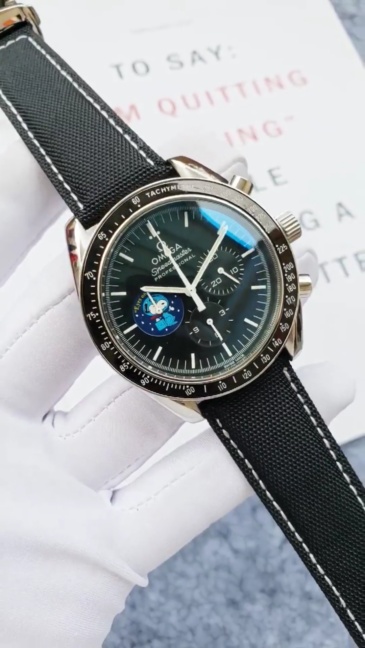 Men's Quartz Watch Chronograph 904L Stainless Steel 44 mm-OG 110
