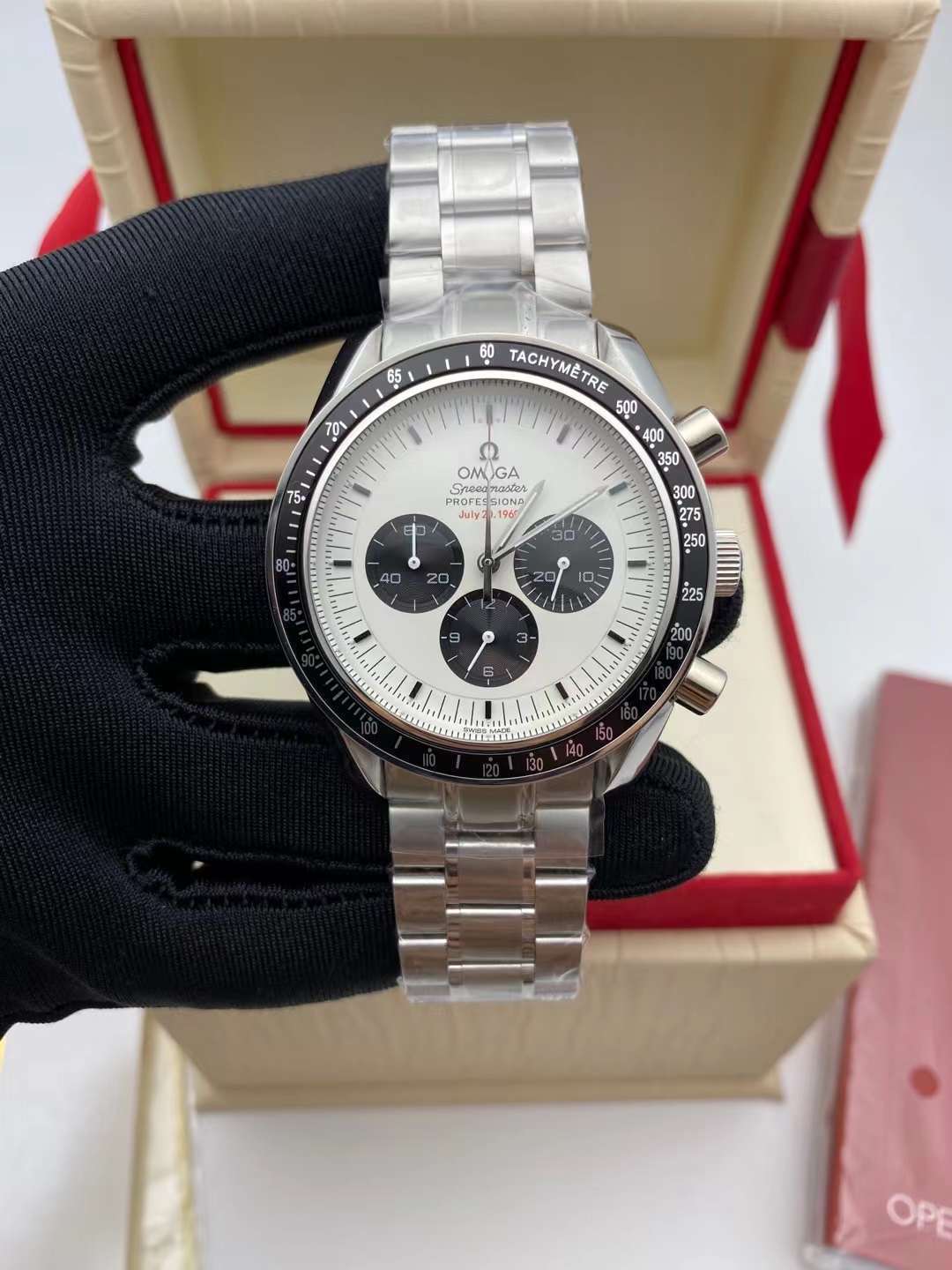 Men's Quartz Watch Chronograph 904L Stainless Steel 43 mm-OG 104