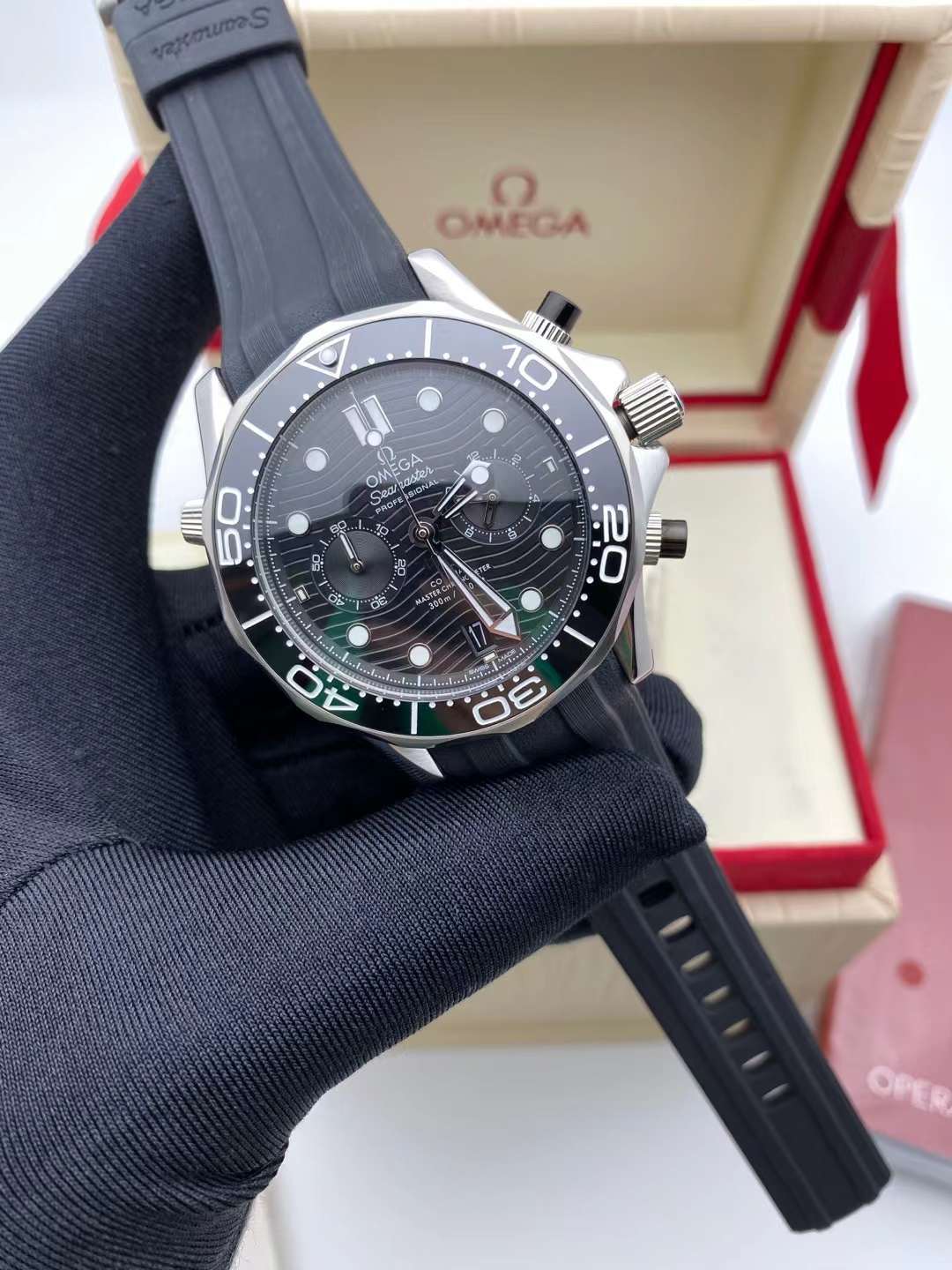 Men's Quartz Watch Chronograph 904L Stainless Steel 44 mm-OG 106