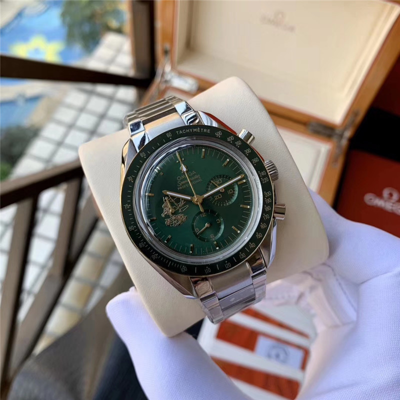 Men's Quartz Watch Chronograph 904L Stainless Steel 43 mm-OG 107