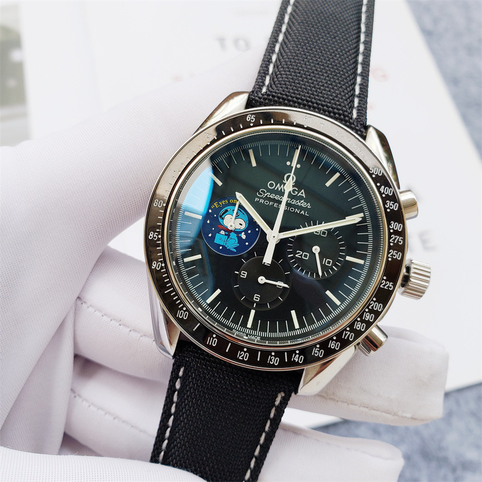Men's Quartz Watch Chronograph 904L Stainless Steel 44 mm-OG 110