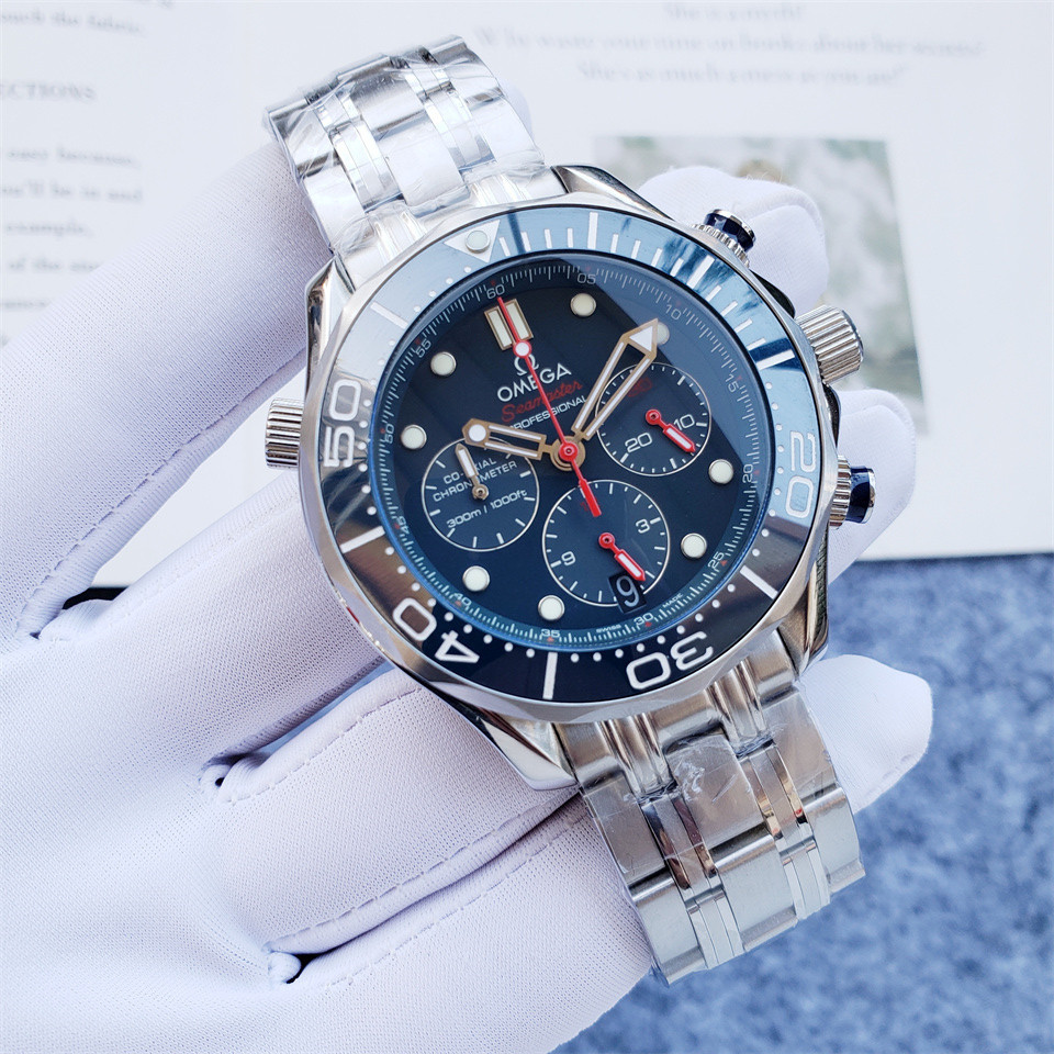 Men's Quartz Watch Chronograph 904L Stainless Steel 42 mm-OG 126