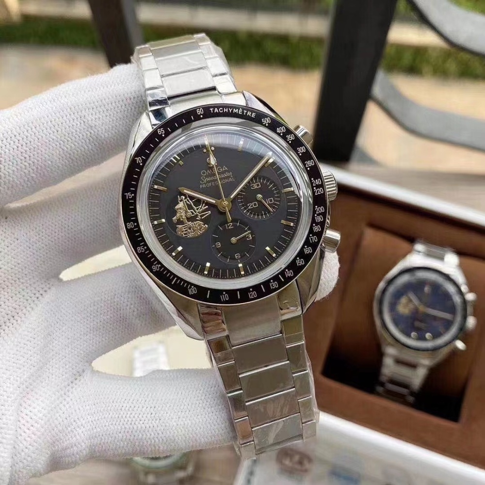 Men's Quartz Watch Chronograph 904L Stainless Steel 43 mm-OG 107