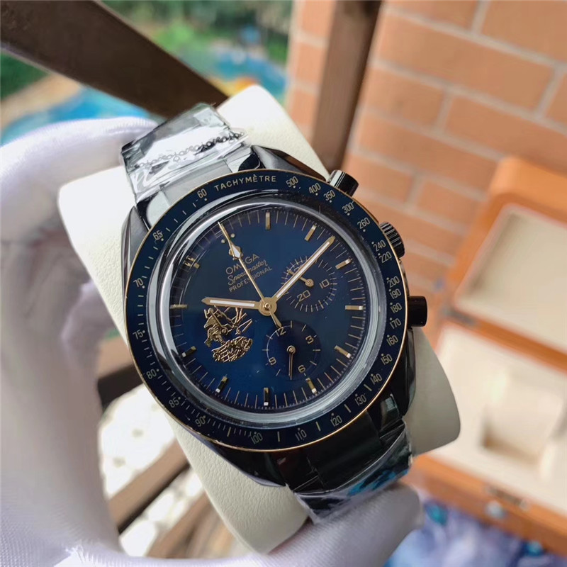 Men's Quartz Watch Chronograph 904L Stainless Steel 43 mm-OG 107