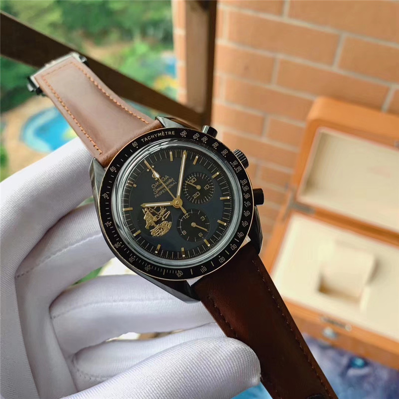 Men's Quartz Watch Chronograph 904L Stainless Steel 43 mm-OG 107