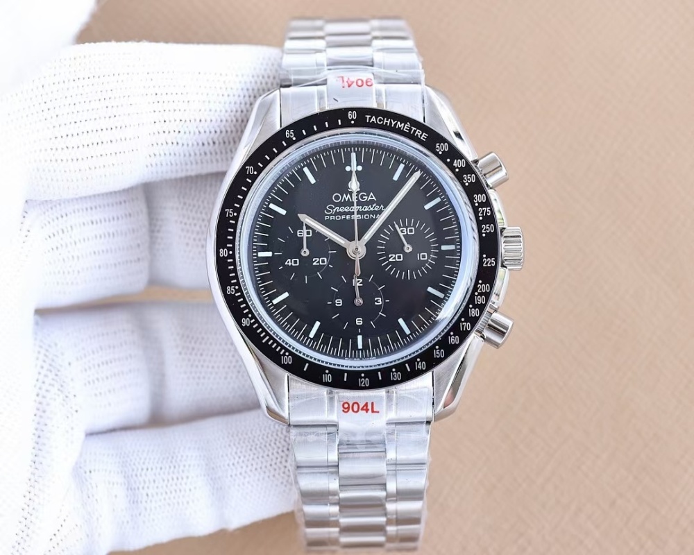 Men's Quartz Watch Chronograph 904L Stainless Steel 43 mm-OG 117