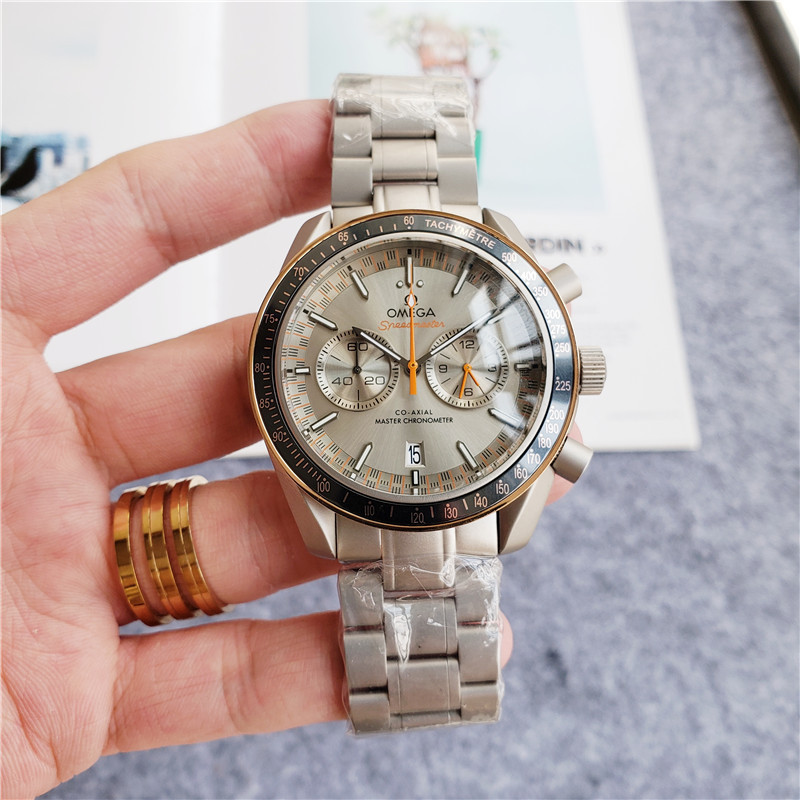 Men's Quartz Watch Chronograph 904L Stainless Steel 44mm-OG 21