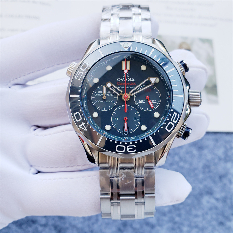 Men's Quartz Watch Chronograph 904L Stainless Steel 42 mm-OG 126