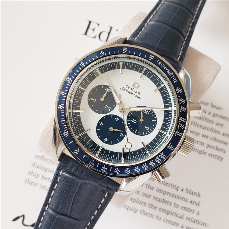 Men's Quartz Watch Chronograph 904L Stainless Steel 44 mm-OG 12
