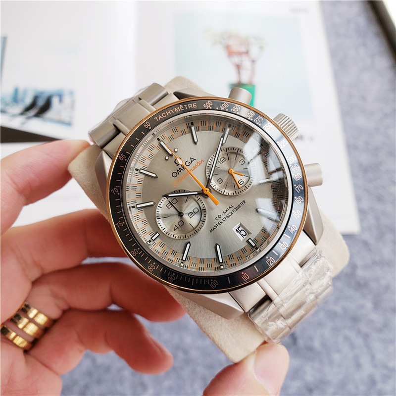 Men's Quartz Watch Chronograph 904L Stainless Steel 44mm-OG 21