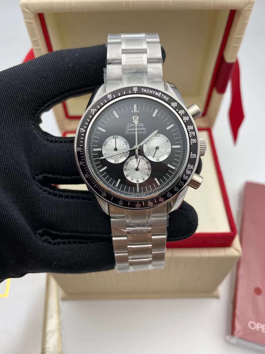 Men's Quartz Watch Chronograph 904L Stainless Steel 43 mm-OG 104