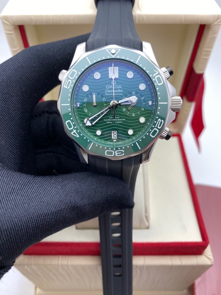 Men's Quartz Watch Chronograph 904L Stainless Steel 45 mm-OG 165