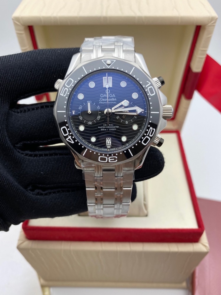 Men's Quartz Watch Chronograph 904L Stainless Steel 45 mm-OG 165