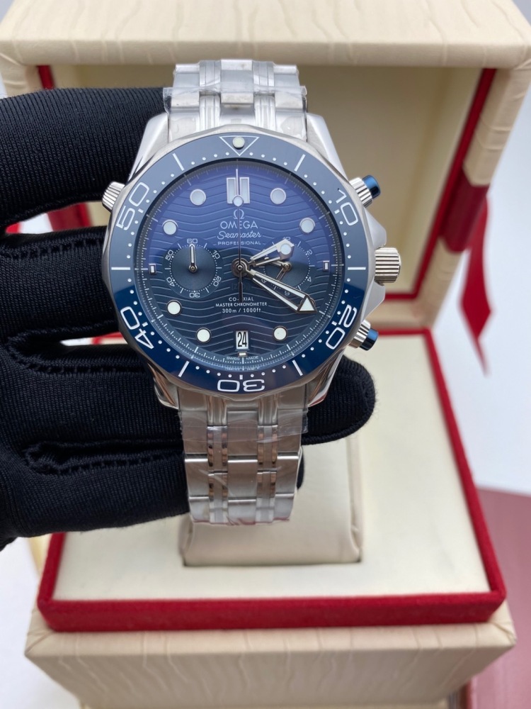 Men's Quartz Watch Chronograph 904L Stainless Steel 45 mm-OG 165