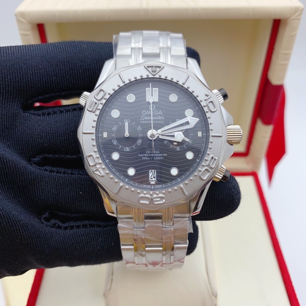 Men's Quartz Watch Chronograph 904L Stainless Steel 45 mm-OG 165