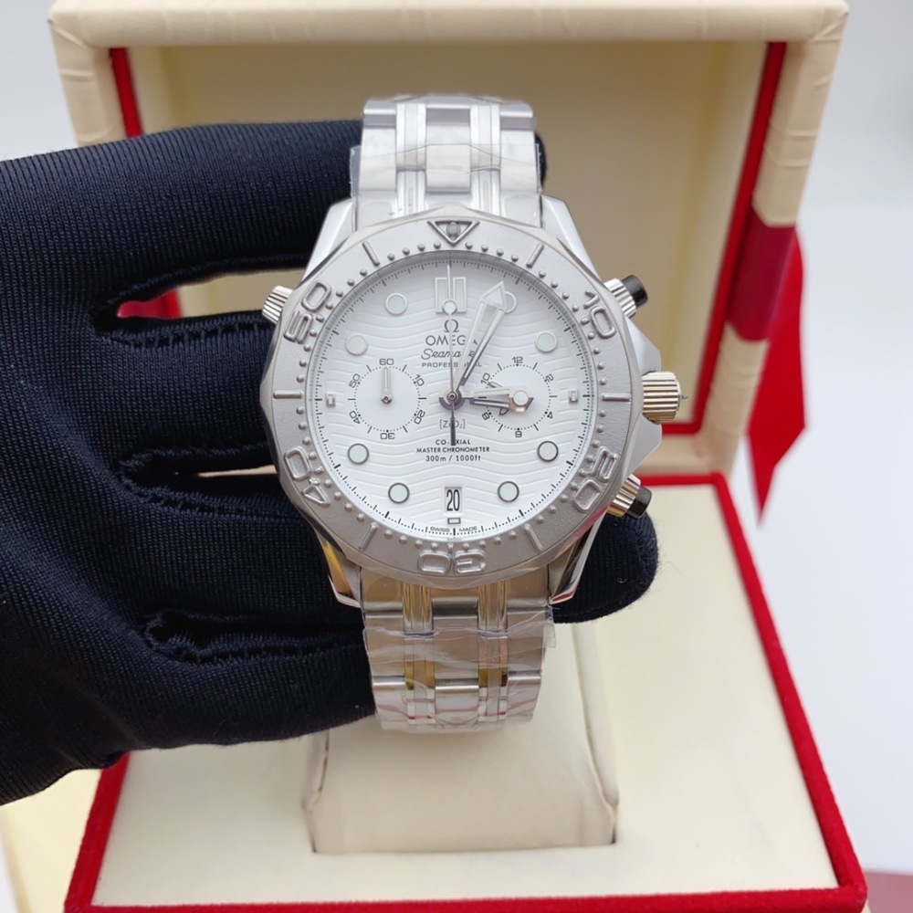 Men's Quartz Watch Chronograph 904L Stainless Steel 45 mm-OG 165