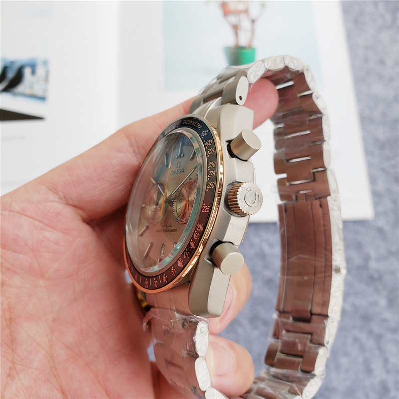 Men's Quartz Watch Chronograph 904L Stainless Steel 44mm-OG 21