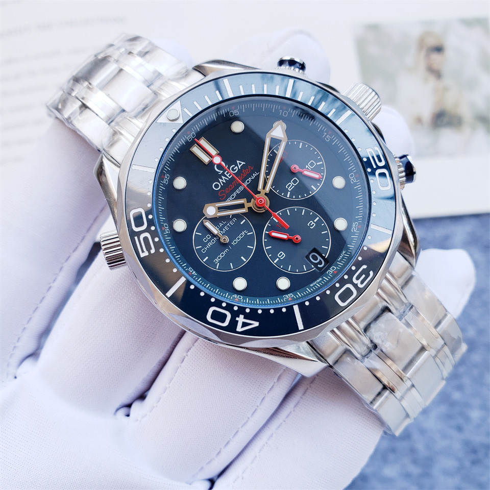 Men's Quartz Watch Chronograph 904L Stainless Steel 42 mm-OG 126