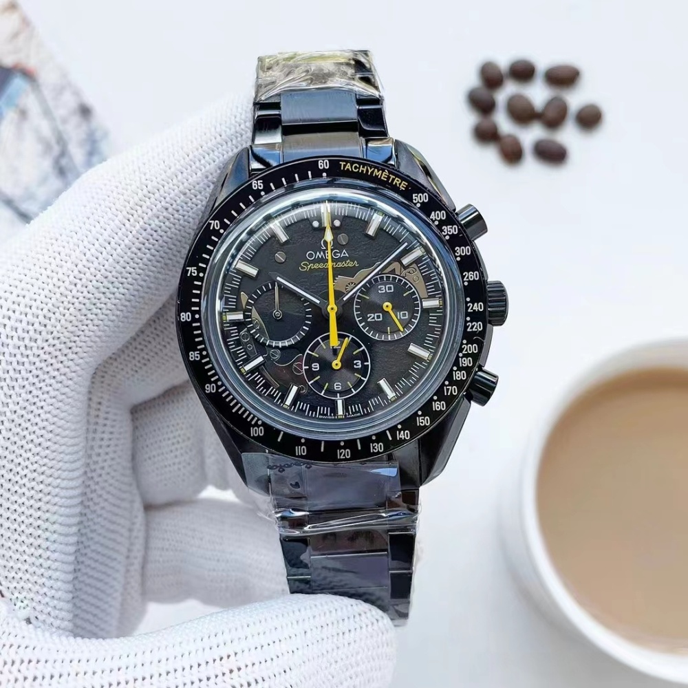 Men's Quartz Watch Chronograph 904L Stainless Steel 44 mm-OG 125
