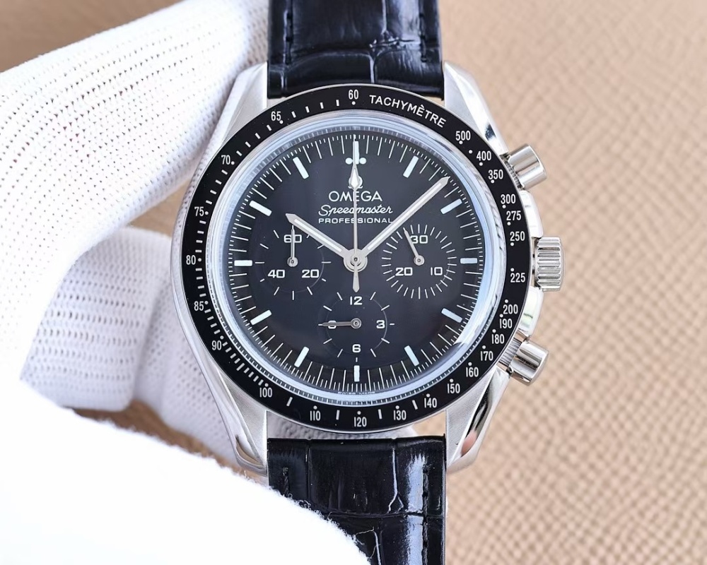 Men's Quartz Watch Chronograph 904L Stainless Steel 43 mm-OG 117