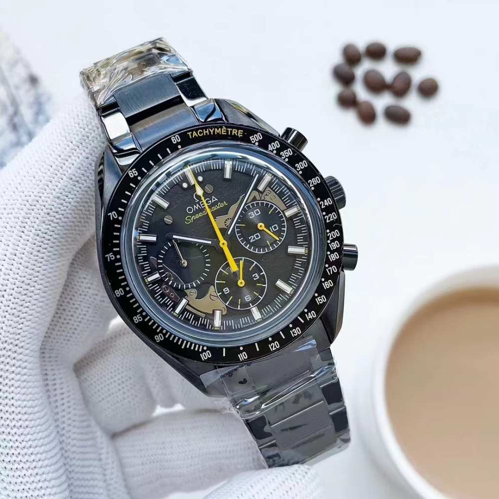 Men's Quartz Watch Chronograph 904L Stainless Steel 44 mm-OG 125