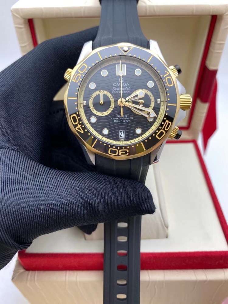 Men's Quartz Watch Chronograph 904L Stainless Steel 44 mm-OG 154