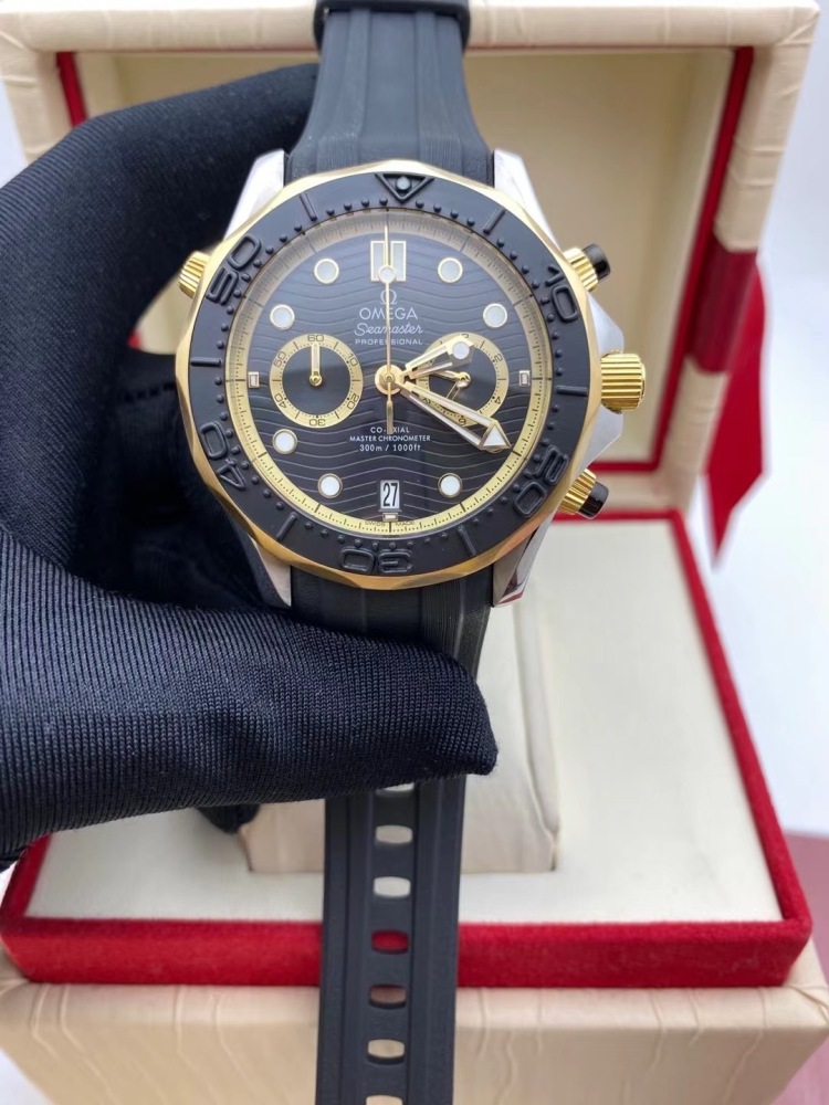 Men's Quartz Watch Chronograph 904L Stainless Steel 44 mm-OG 154