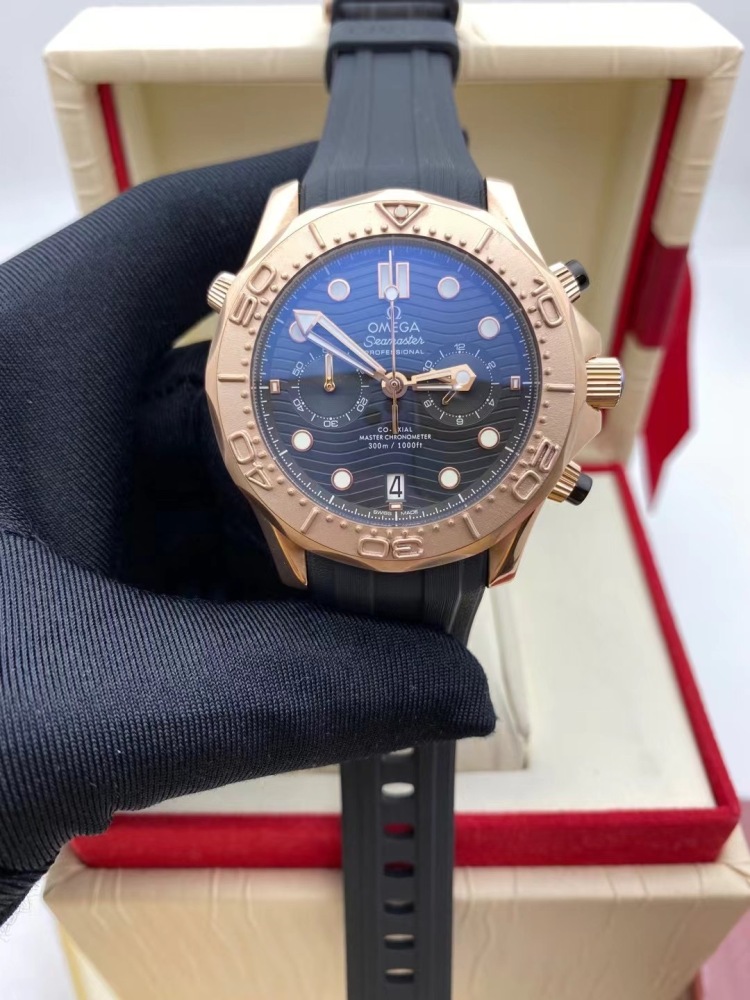 Men's Quartz Watch Chronograph 904L Stainless Steel 44 mm-OG 154