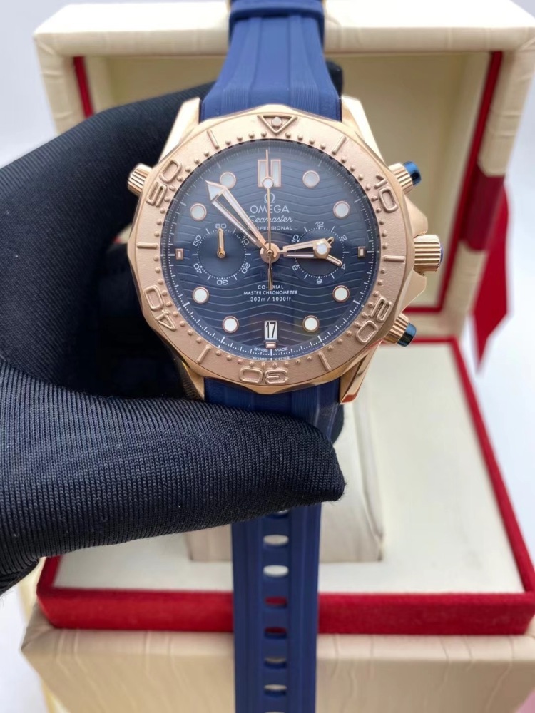 Men's Quartz Watch Chronograph 904L Stainless Steel 44 mm-OG 154