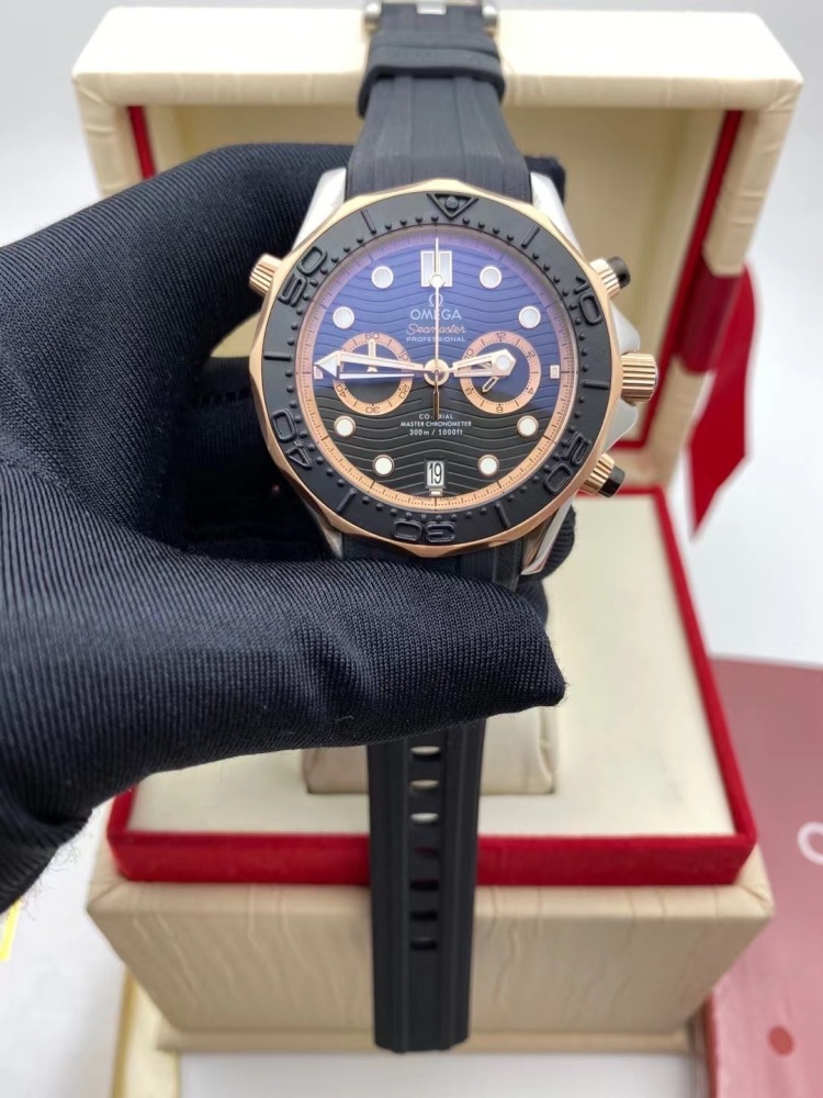 Men's Quartz Watch Chronograph 904L Stainless Steel 44 mm-OG 154