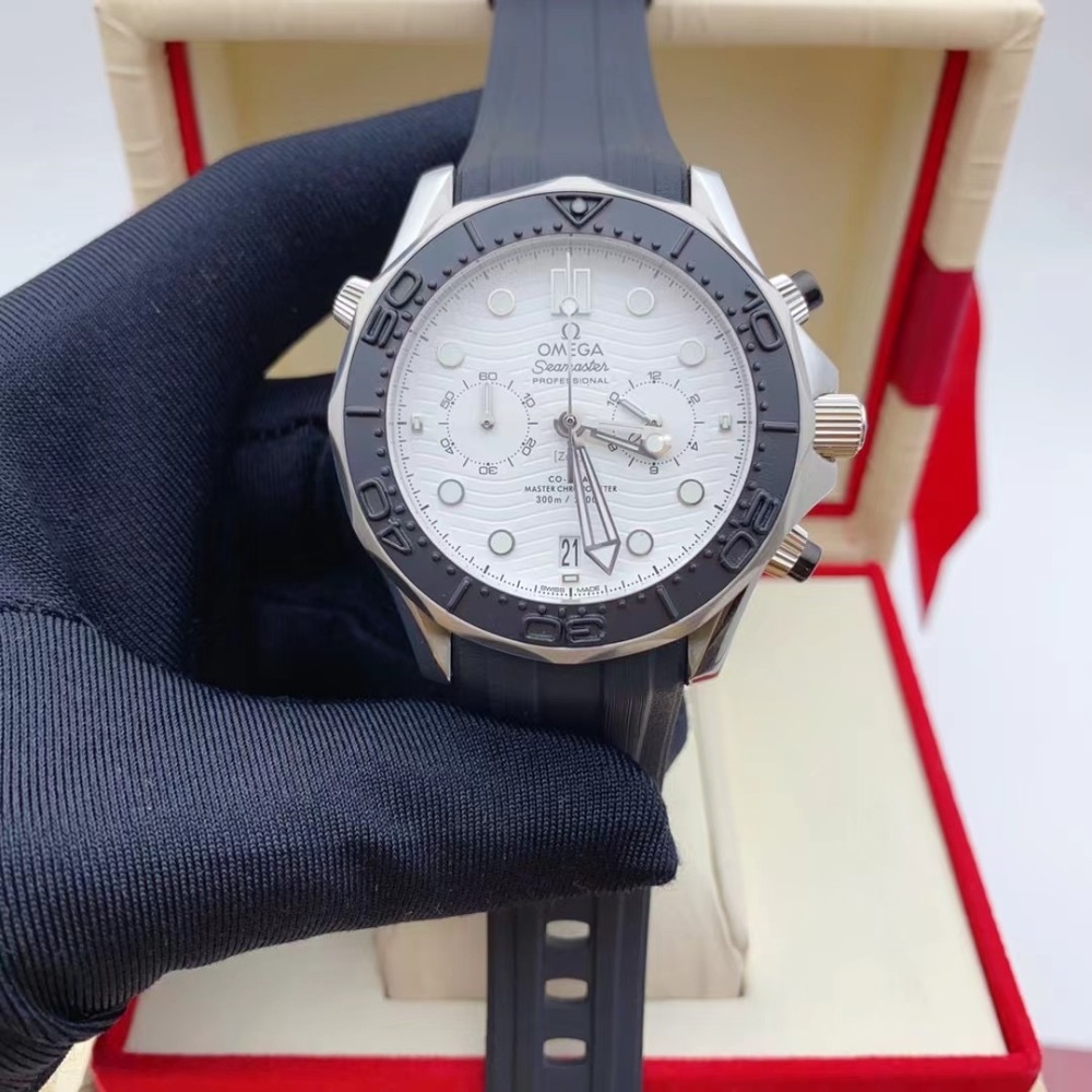 Men's Quartz Watch Chronograph 904L Stainless Steel 44 mm-OG 154