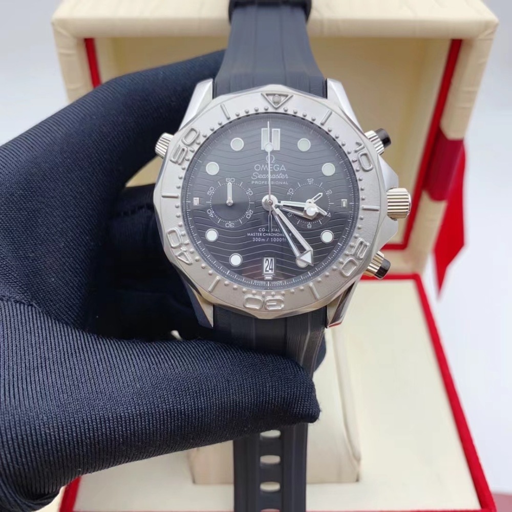 Men's Quartz Watch Chronograph 904L Stainless Steel 44 mm-OG 154