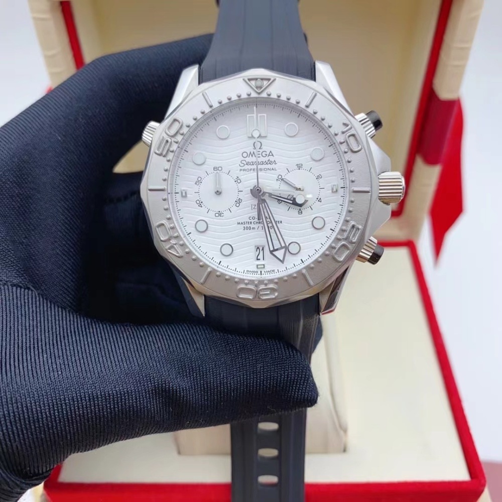 Men's Quartz Watch Chronograph 904L Stainless Steel 44 mm-OG 154