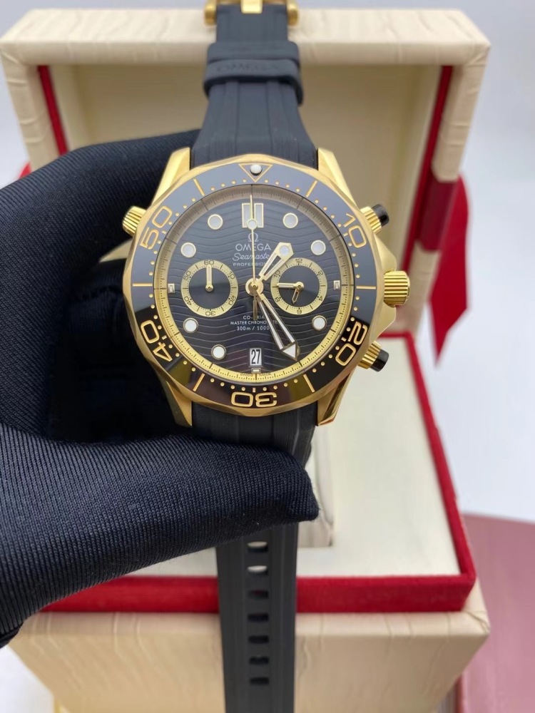 Men's Quartz Watch Chronograph 904L Stainless Steel 44 mm-OG 154