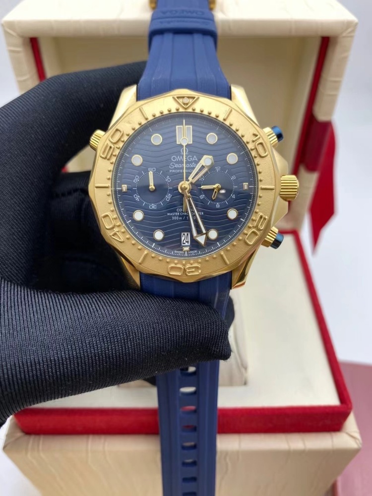 Men's Quartz Watch Chronograph 904L Stainless Steel 44 mm-OG 154