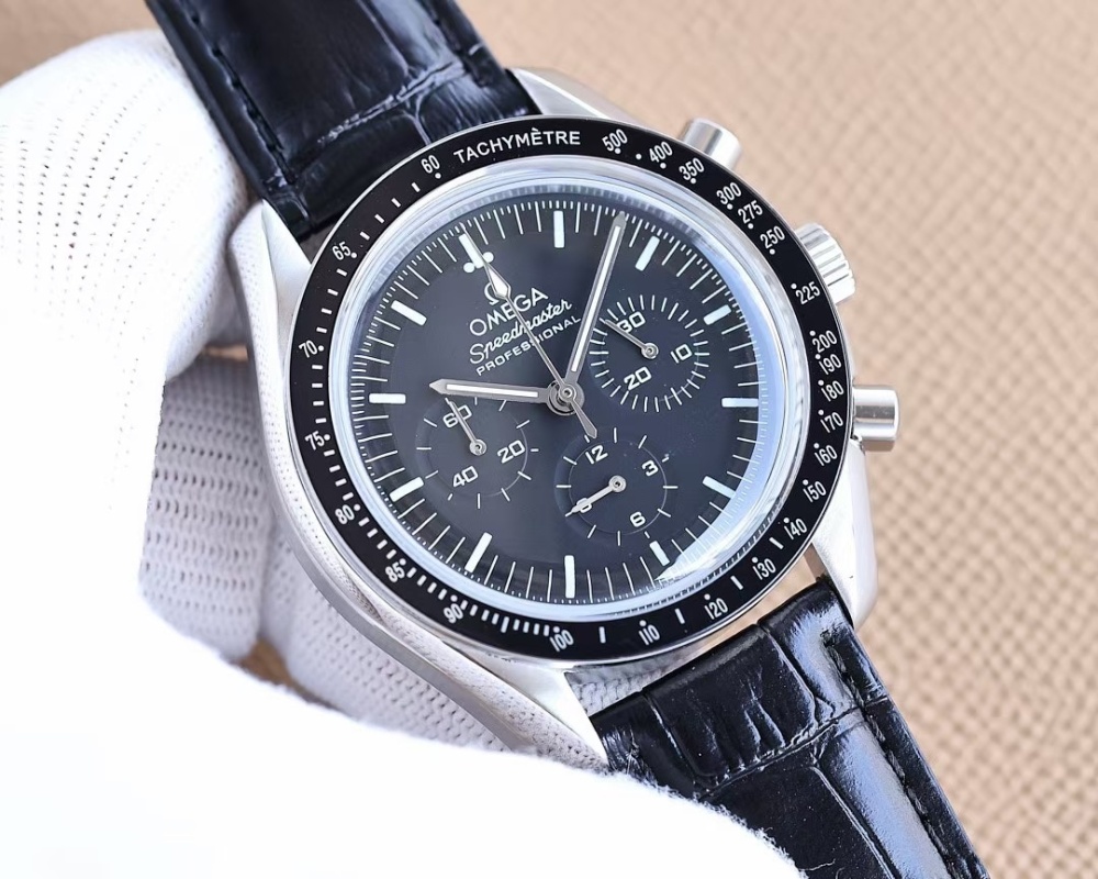 Men's Quartz Watch Chronograph 904L Stainless Steel 43 mm-OG 117