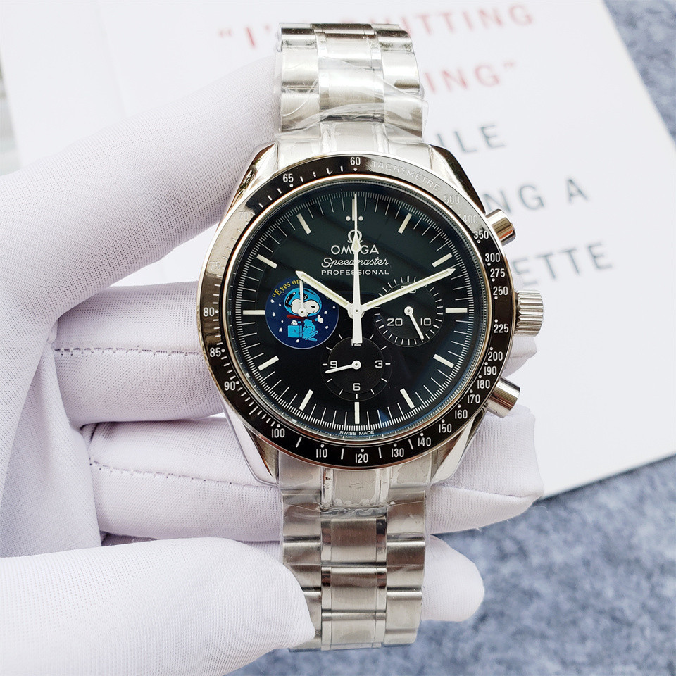 Men's Quartz Watch Chronograph 904L Stainless Steel 44 mm-OG 110
