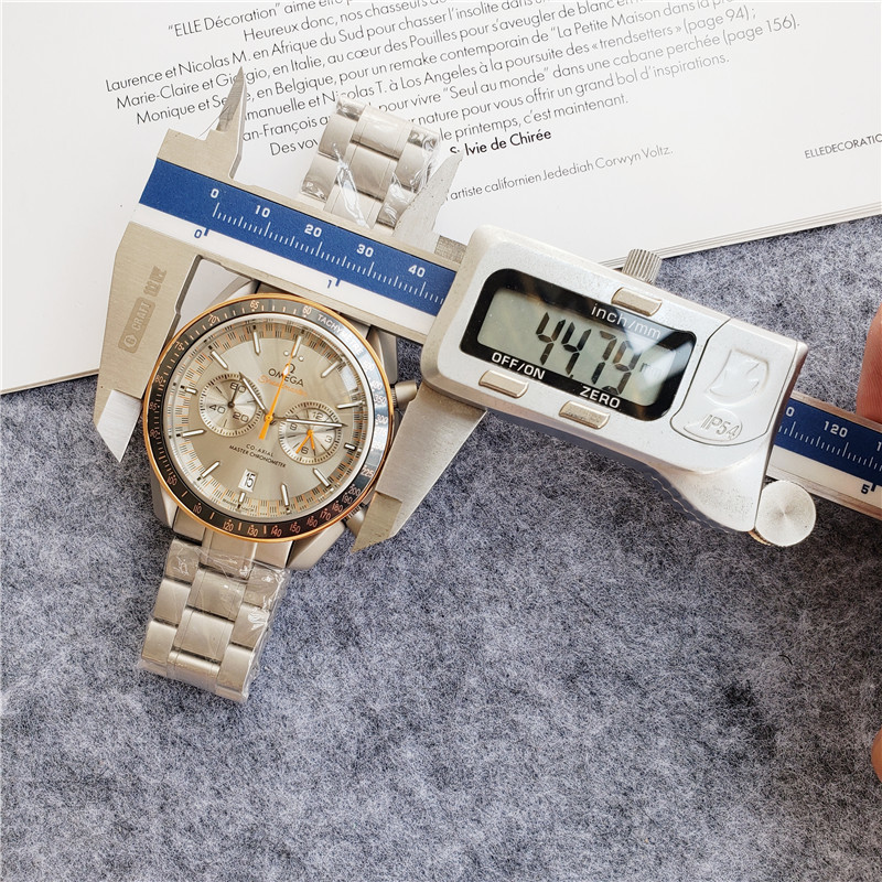 Men's Quartz Watch Chronograph 904L Stainless Steel 44mm-OG 21