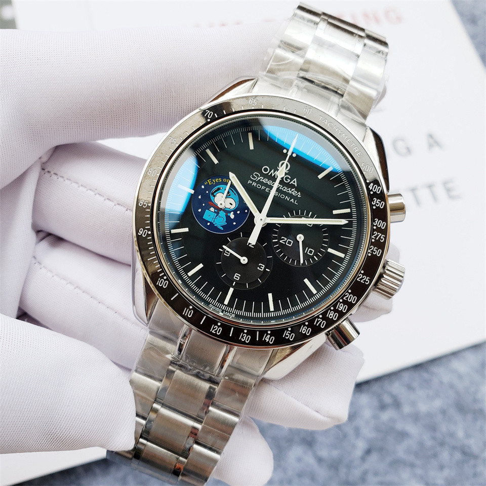 Men's Quartz Watch Chronograph 904L Stainless Steel 44 mm-OG 110