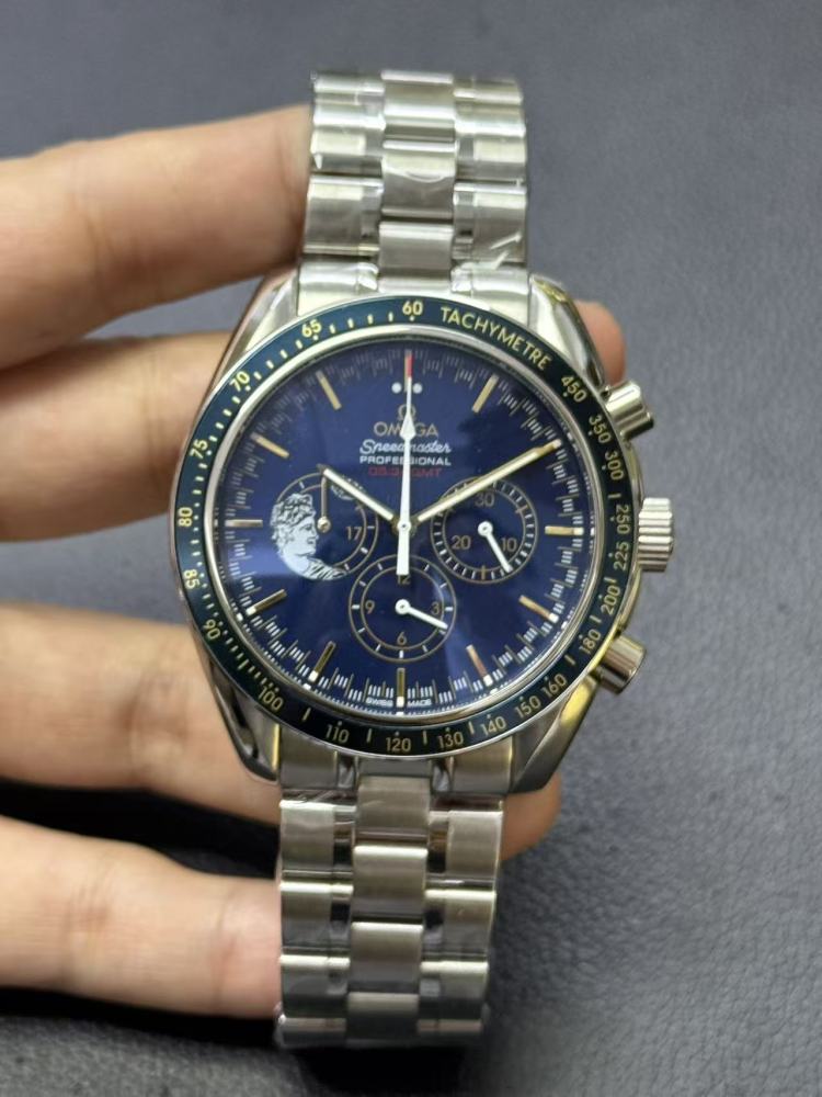 Men's Quartz Watch Chronograph 904L Stainless Steel 44 mm-OG 297