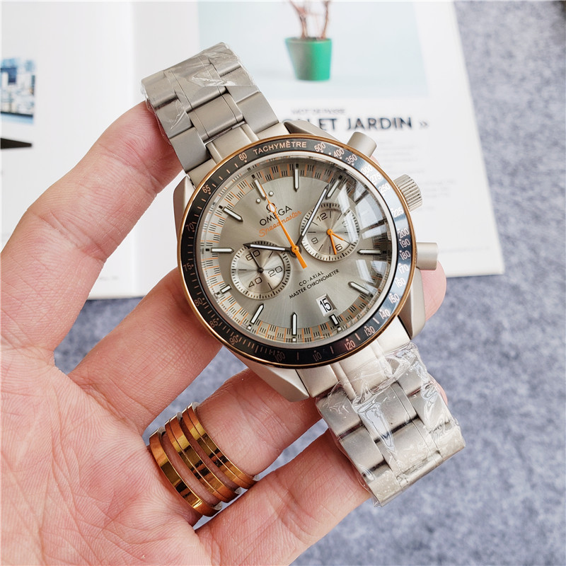 Men's Quartz Watch Chronograph 904L Stainless Steel 44mm-OG 21