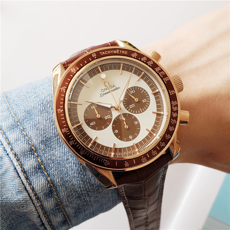 Men's Quartz Watch Chronograph 904L Stainless Steel 45 mm-OG 15
