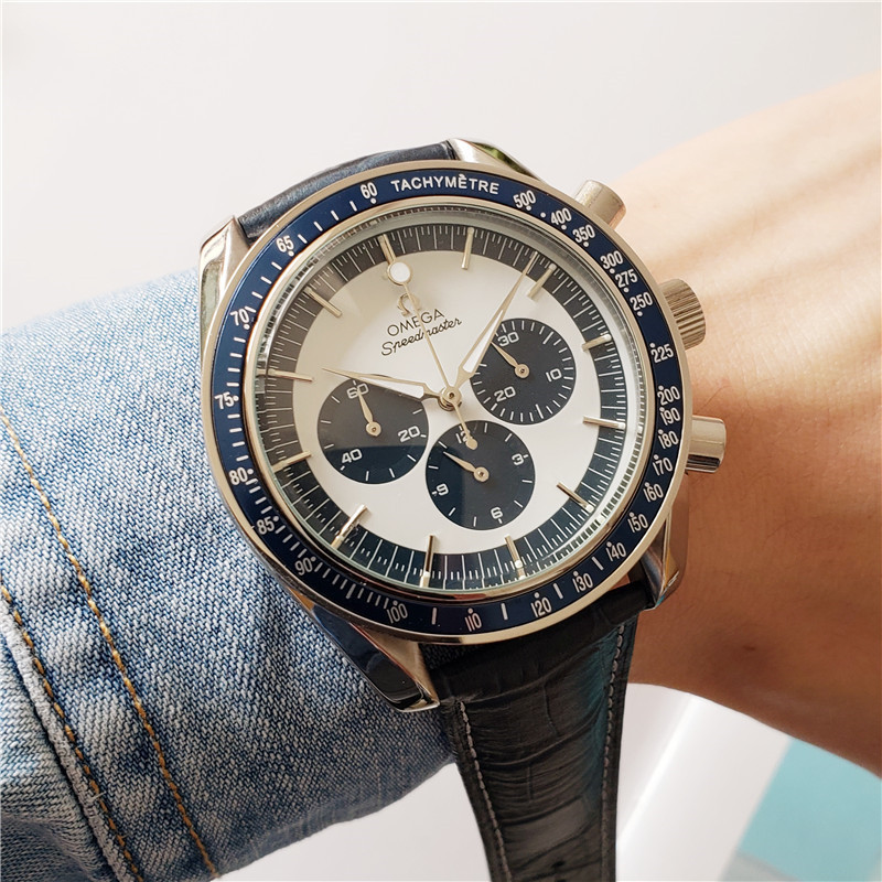 Men's Quartz Watch Chronograph 904L Stainless Steel 44 mm-OG 12