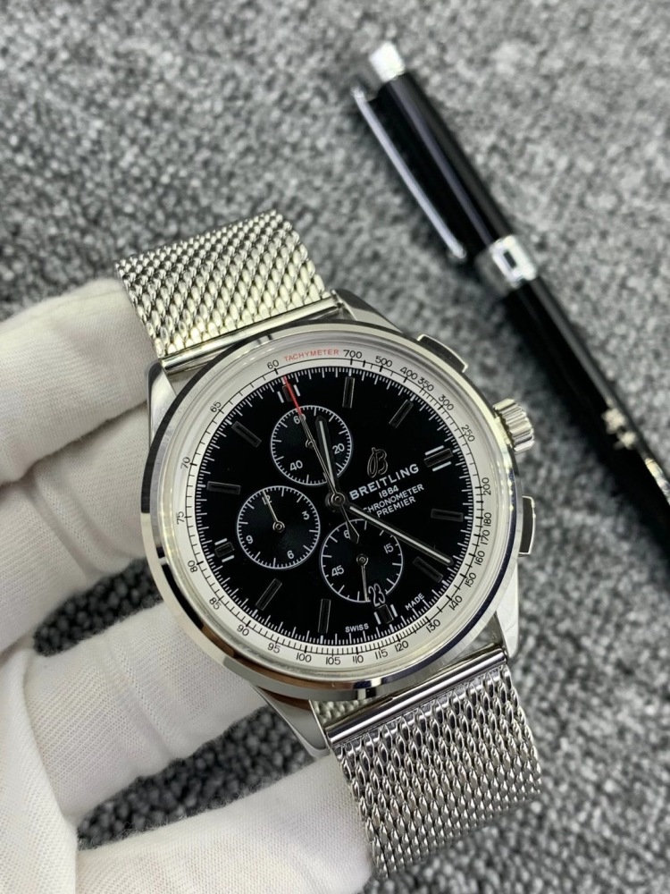 Men's Quartz Watch Chronograph 904L Stainless Steel 42mm- BR 97