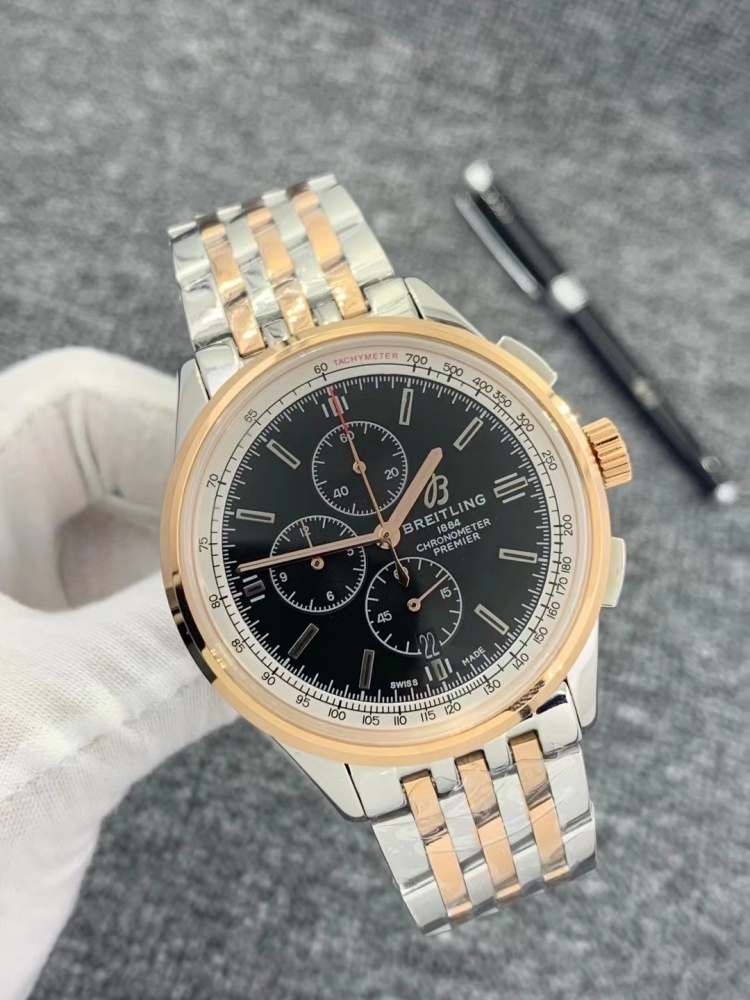 Men's Quartz Watch Chronograph 904L Stainless Steel 46 mm- BR 81