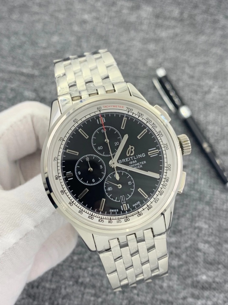 Men's Quartz Watch Chronograph 904L Stainless Steel 46 mm- BR 82