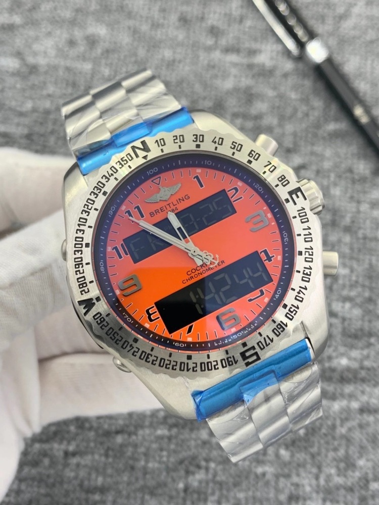 Men's Quartz Watch Chronograph 904L Stainless Steel 46 mm- BR 90
