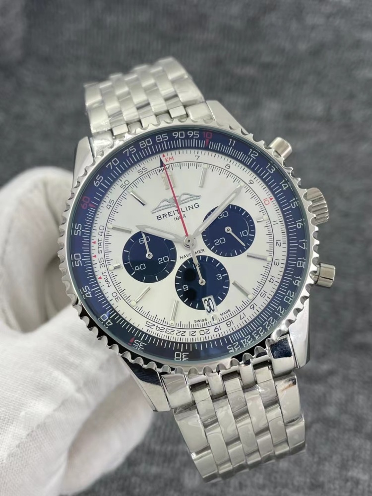 Men's Quartz Watch Chronograph 904L Stainless Steel 46 mm- BR 75