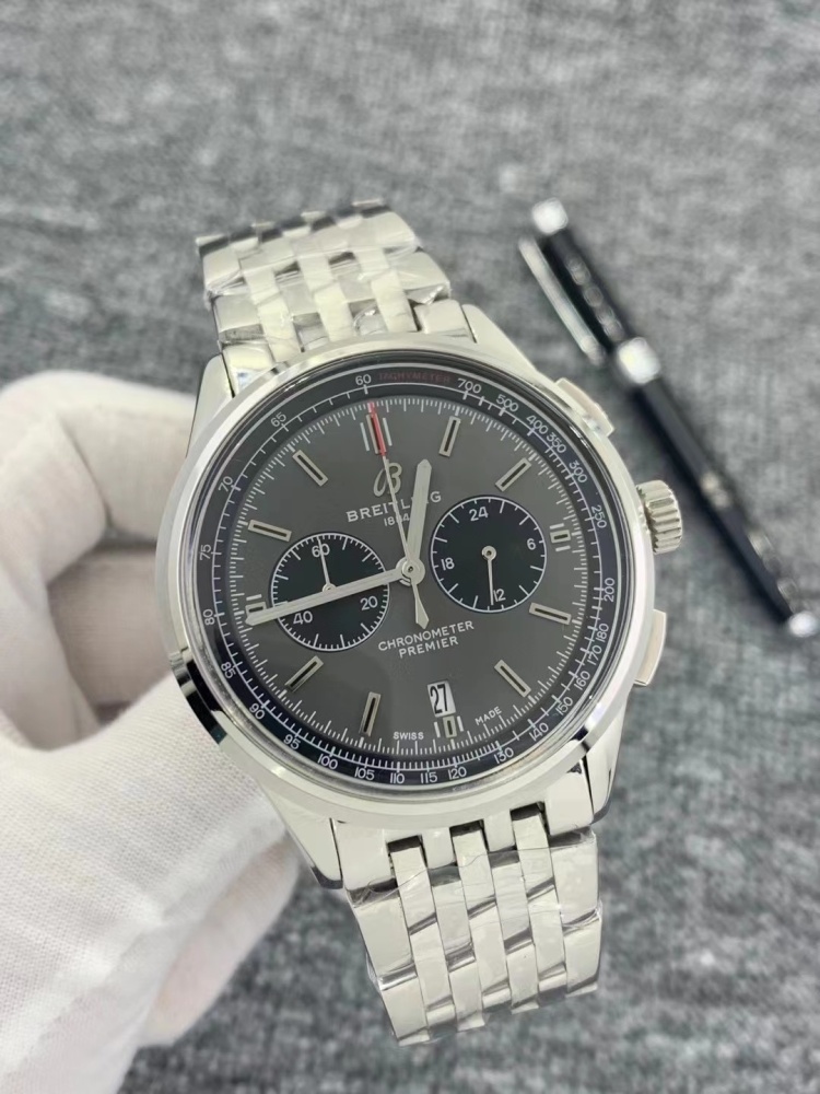 Men's Quartz Watch Chronograph 904L Stainless Steel 46 mm- BR 81