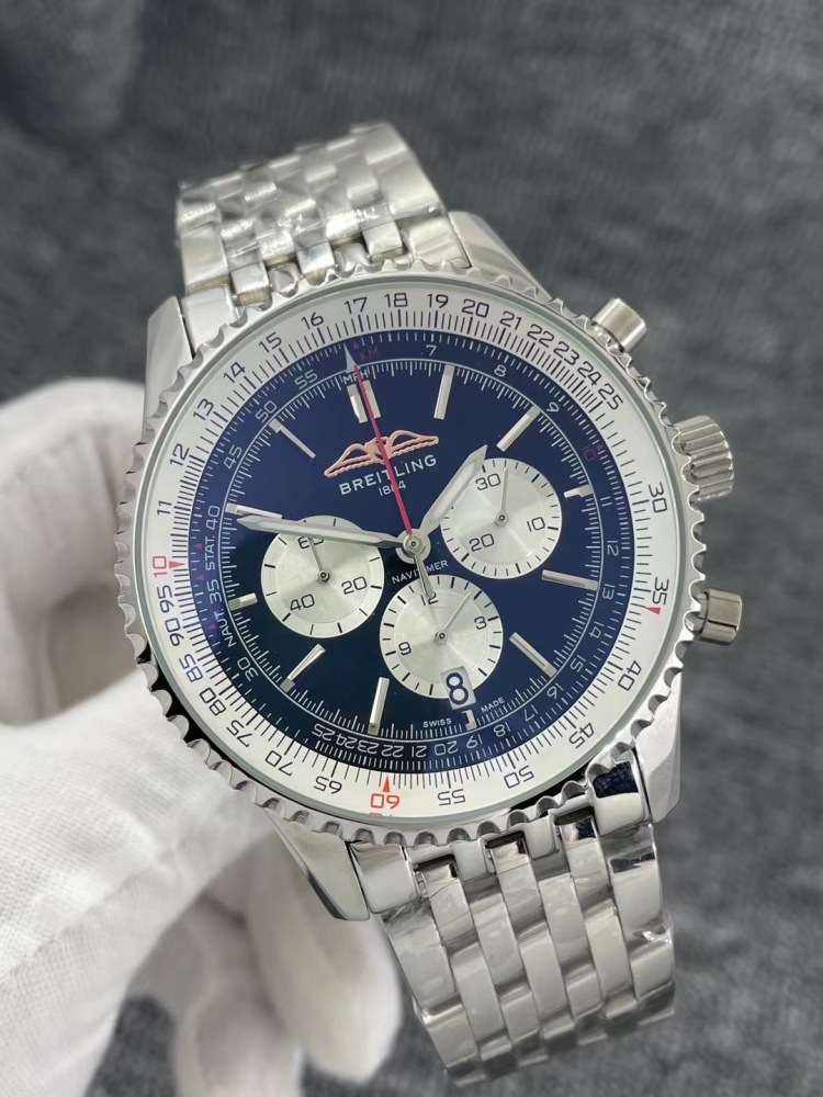 Men's Quartz Watch Chronograph 904L Stainless Steel 46 mm- BR 75